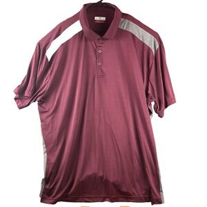 4XL Golf Shirt Polo Men Red Split Tail  Short Sleeve Gran Slam Performance